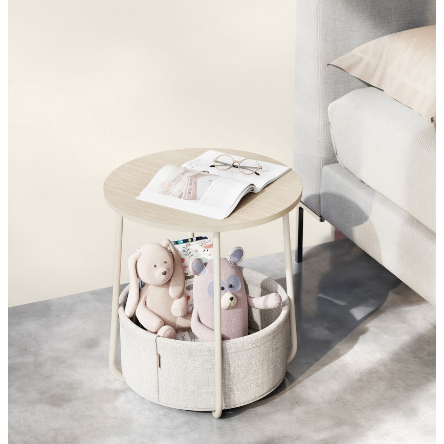 Table d'appoint NOIRA crème/blanche