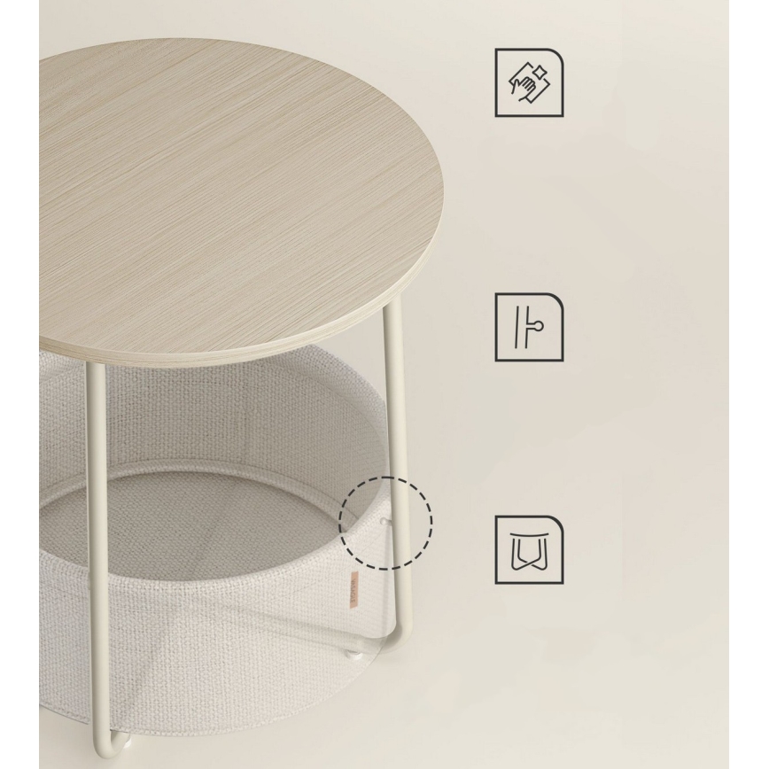 Table d'appoint NOIRA crème/blanche