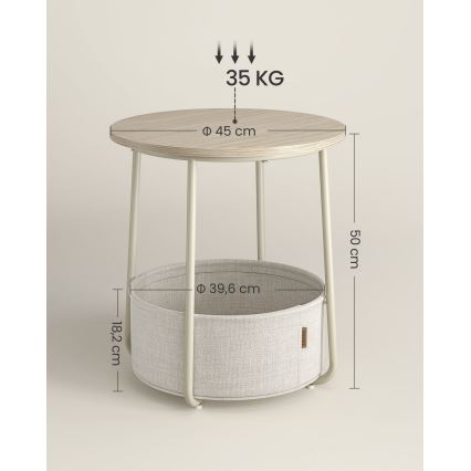 Table d'appoint NOIRA crème/blanche