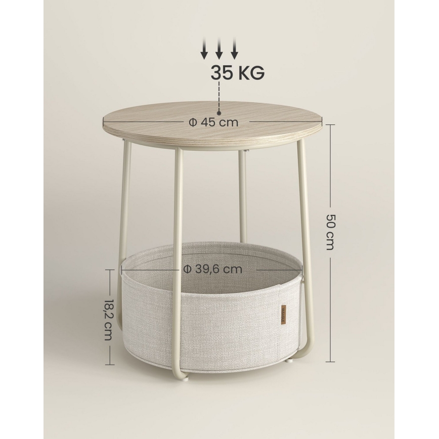 Table d'appoint NOIRA crème/blanche