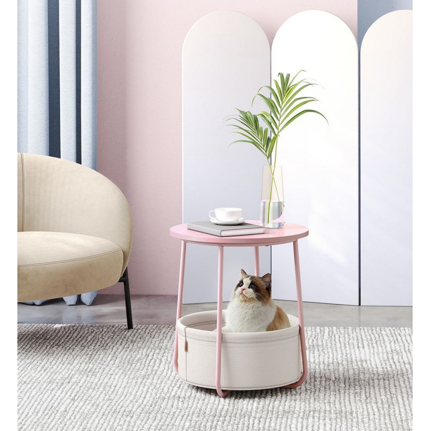 Table d'appoint NOIRA rose/blanc