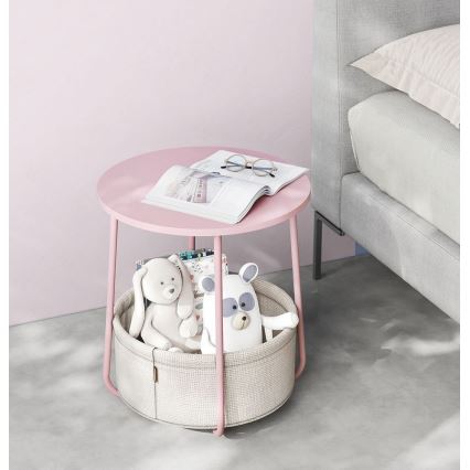 Table d'appoint NOIRA rose/blanc