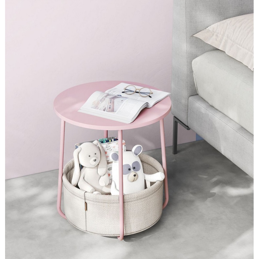 Table d'appoint NOIRA rose/blanc