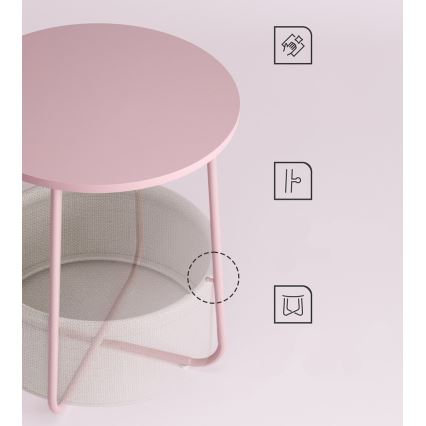 Table d'appoint NOIRA rose/blanc