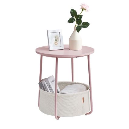 Table d'appoint NOIRA rose/blanc