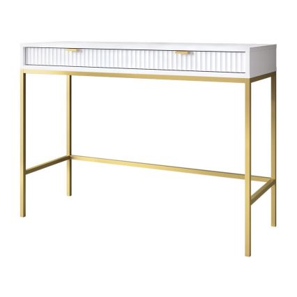 Table d'appoint NOVA 77x104 cm blanc/doré