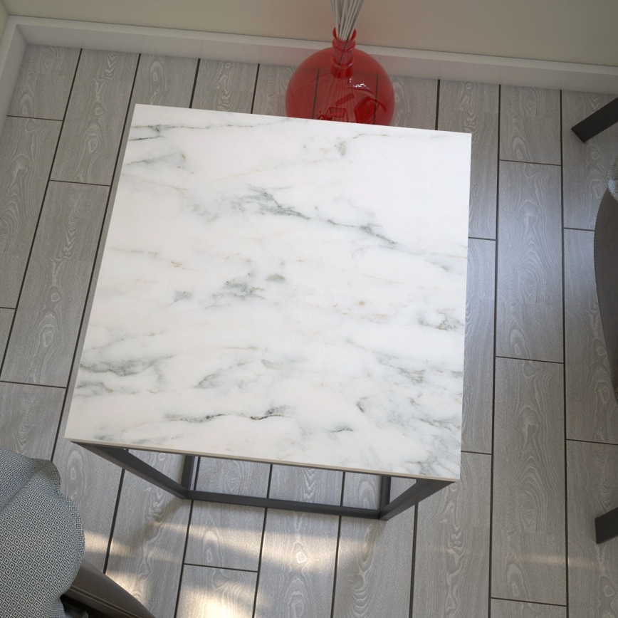 Table d'appoint PURE 62x35 cm blanc/noir