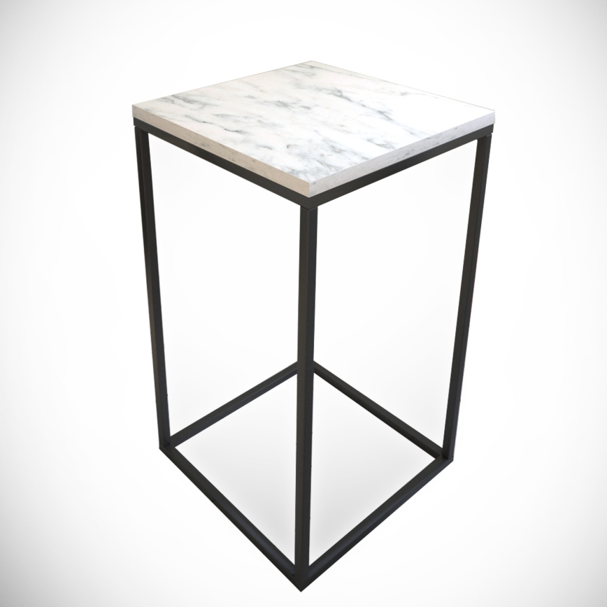 Table d'appoint PURE 62x35 cm blanc/noir