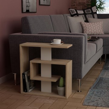 Table d'appoint SALY 57x55 cm beige/marron