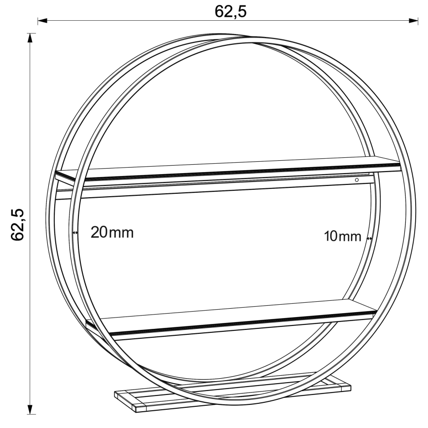 Table d'appoint SHELF d. 62,5 cm chêne