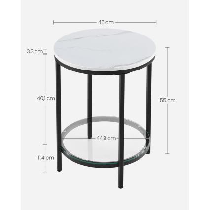 Table d'appoint SID noire/blanche