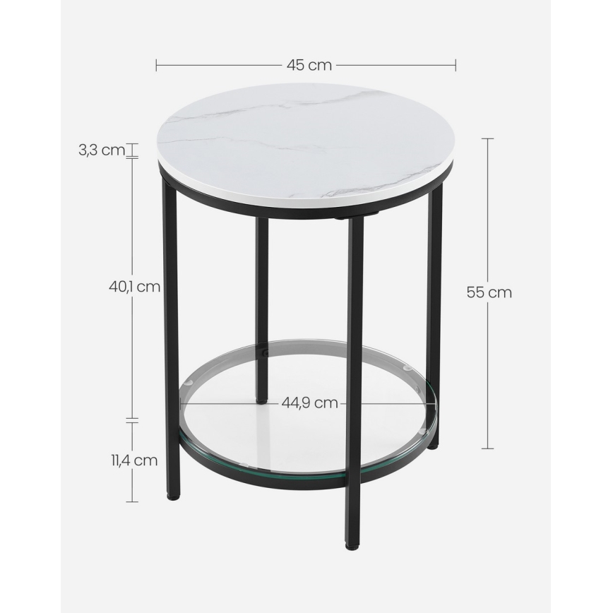 Table d'appoint SID noire/blanche