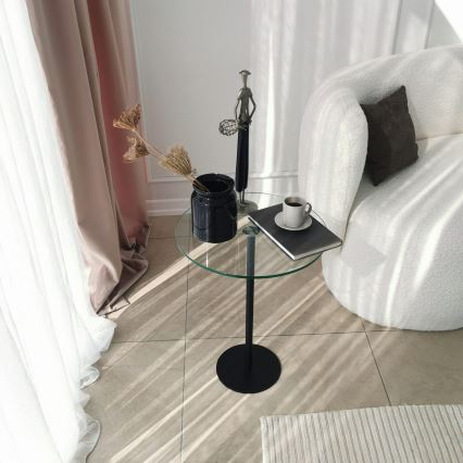 Table d'appoint SOCIAL 50x40 cm noir/transparent