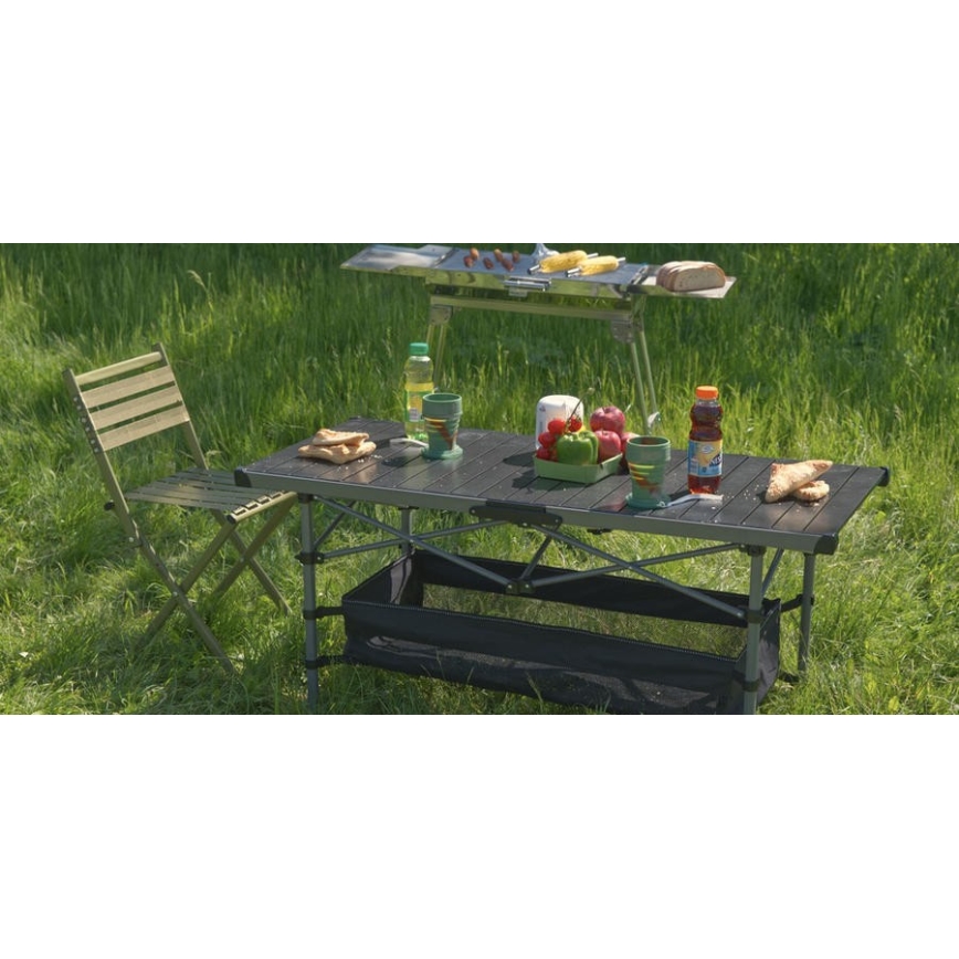 Table de camping pliable 123x55cm anthracite