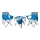 Table de camping pliable + 2x chaise bleu