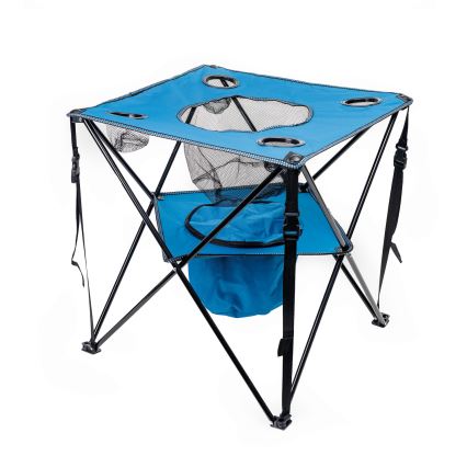 Table de camping pliable + 2x chaise bleu