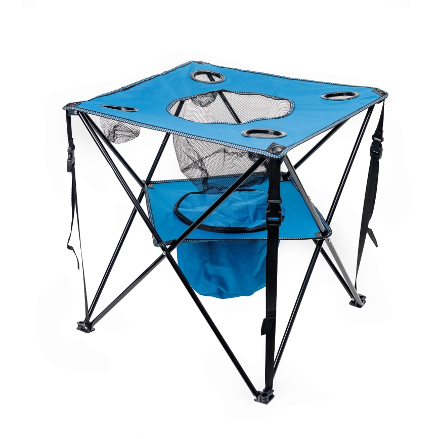 Table de camping pliable + 2x chaise bleu