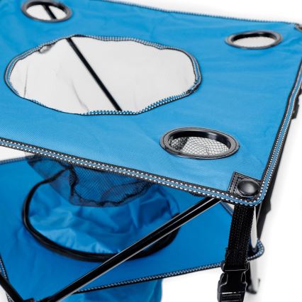 Table de camping pliable + 2x chaise bleu