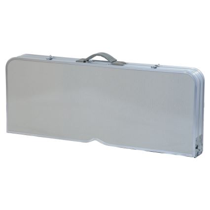 Table de camping pliable avec chaises blanc/chrome mat