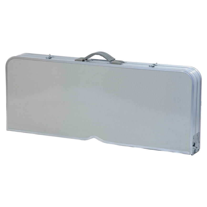 Table de camping pliable avec chaises blanc/chrome mat