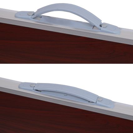 Table de camping pliable marron/chrome mat