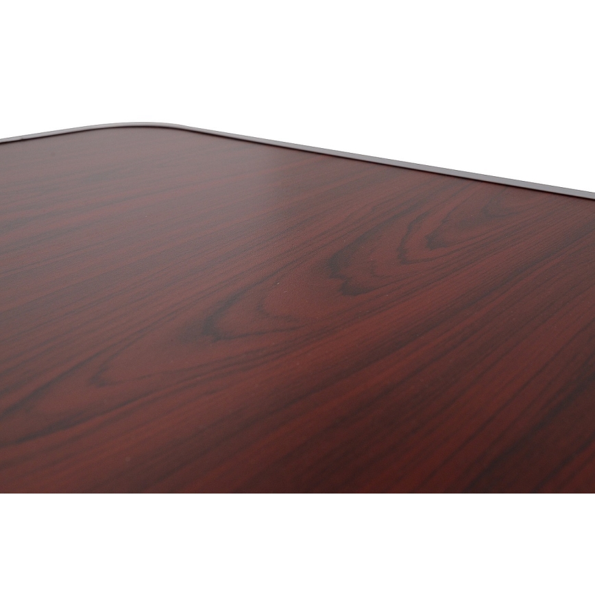 Table de camping pliable marron/chrome mat