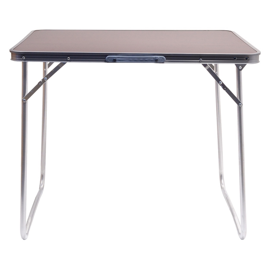 Table de camping pliable marron/chrome mat