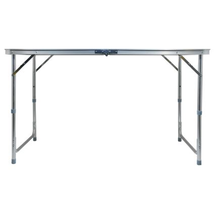 Table de camping pliable marron/chrome mat