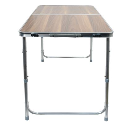 Table de camping pliable marron/chrome mat