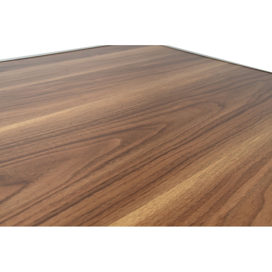 Table de camping pliable marron/chrome mat