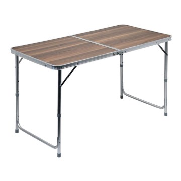 Table de camping pliable marron/chrome mat