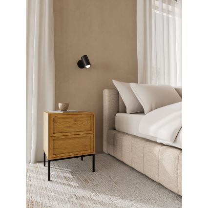 Table de chevet ALIN 46x40 cm, marron clair
