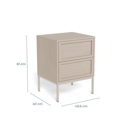Table de chevet ALIN 46x40 cm taupe