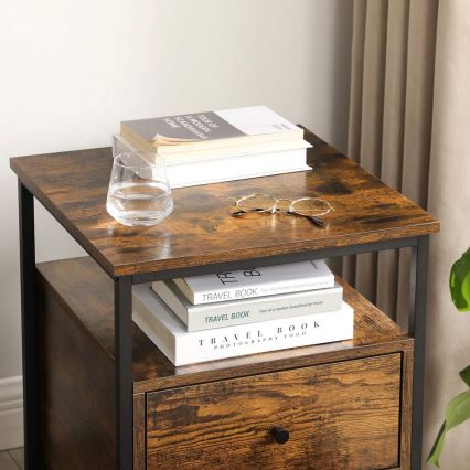 Table de chevet ARIN marron/noir