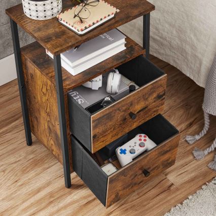 Table de chevet ARIN marron/noir