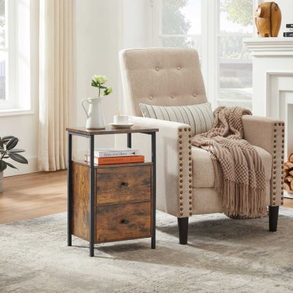 Table de chevet ARIN marron/noir