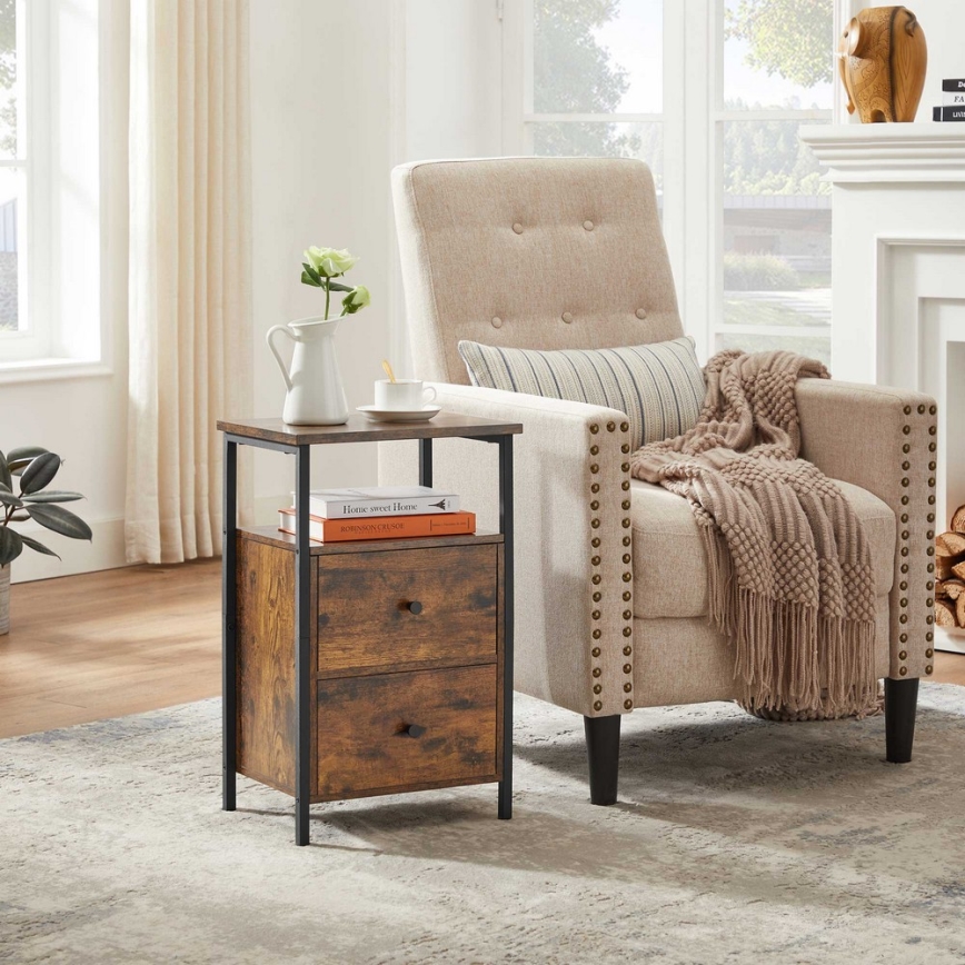 Table de chevet ARIN marron/noir