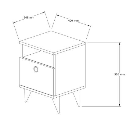 Table de chevet BARLO 40x37 cm marron
