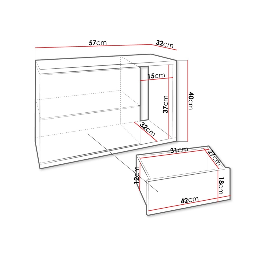 Table de chevet BECE 40x57 cm blanc