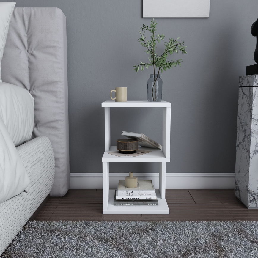 Table de chevet CARTER 49,4x29,6 cm blanc