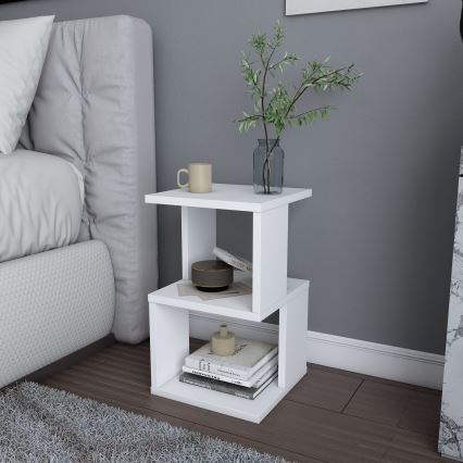 Table de chevet CARTER 49,4x29,6 cm blanc