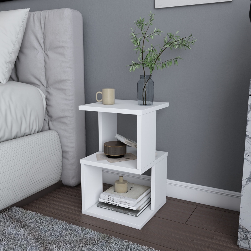 Table de chevet CARTER 49,4x29,6 cm blanc