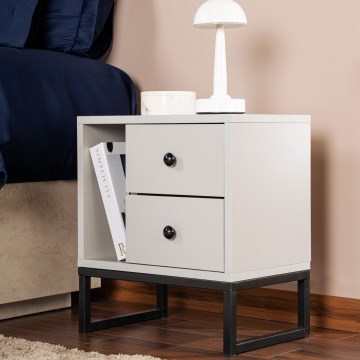 Table de chevet GLIMMER 50x45,2 cm gris/noir