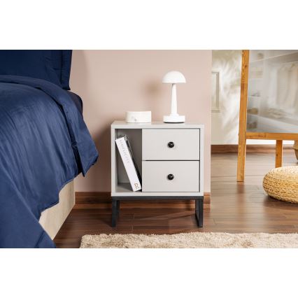 Table de chevet GLIMMER 50x45,2 cm gris/noir