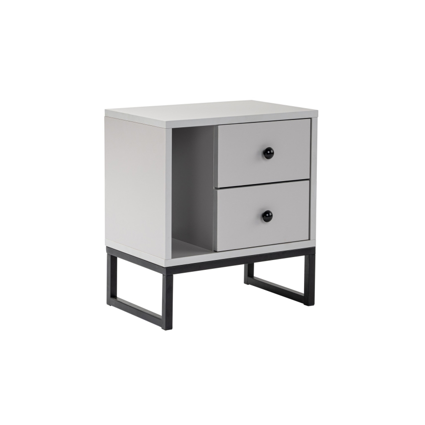 Table de chevet GLIMMER 50x45,2 cm gris/noir