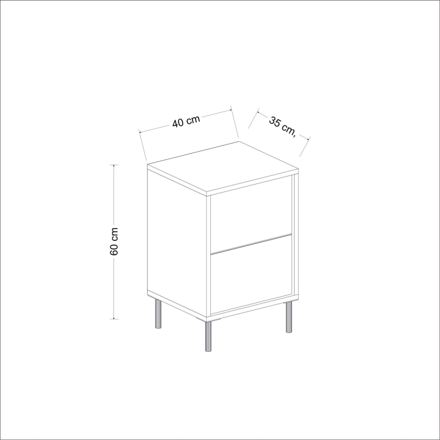 Table de chevet IMAJ 60x40 cm anthracite