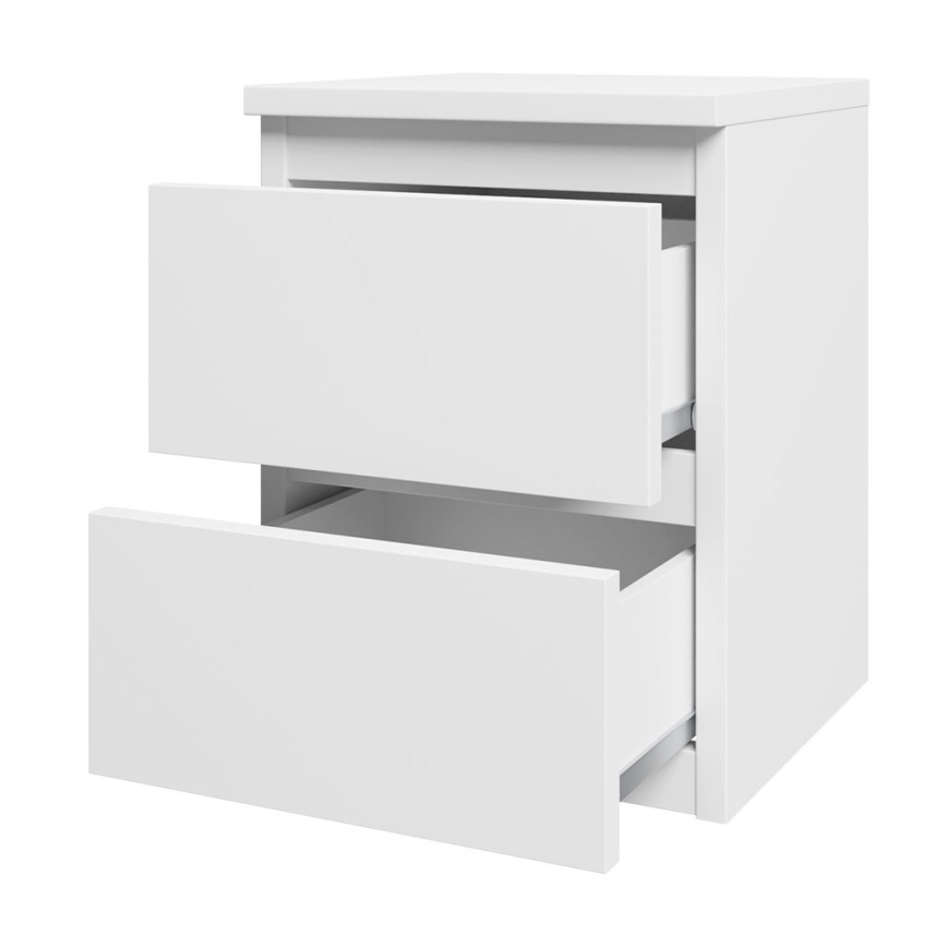 Table de chevet MALWA 40x40 cm blanc mat