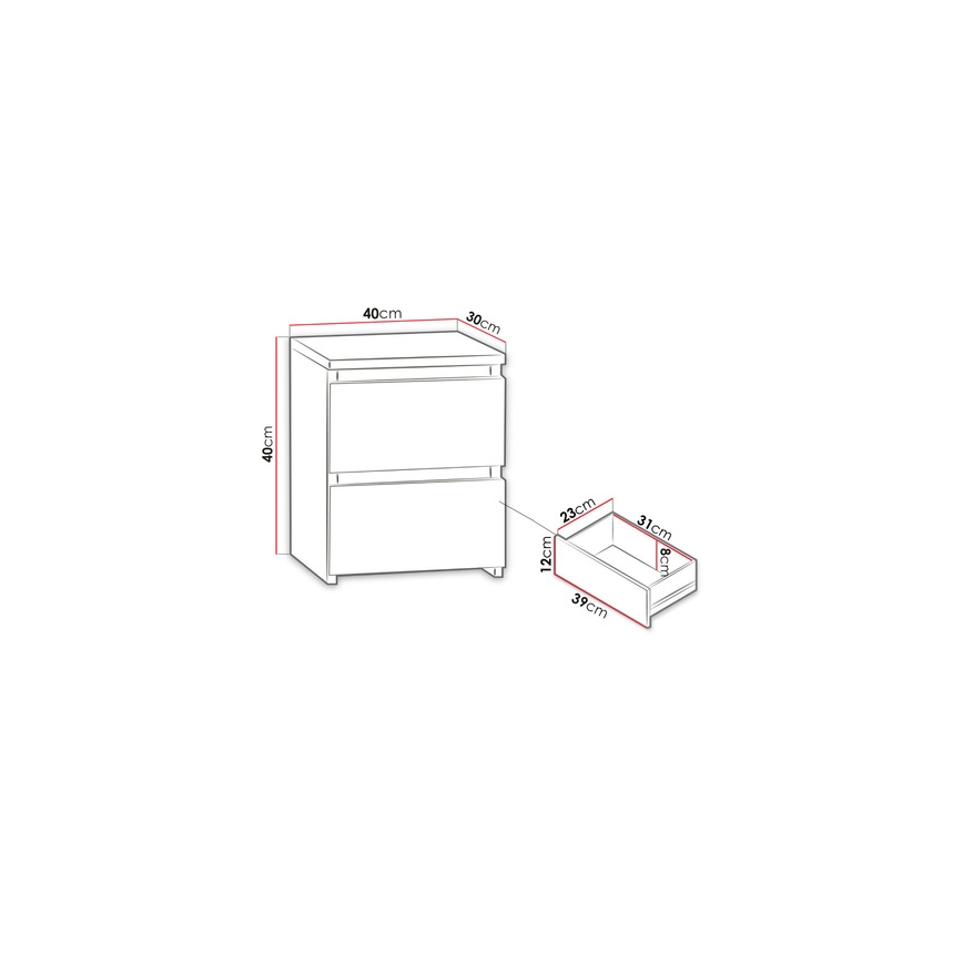 Table de chevet MALWA 40x40 cm blanc mat