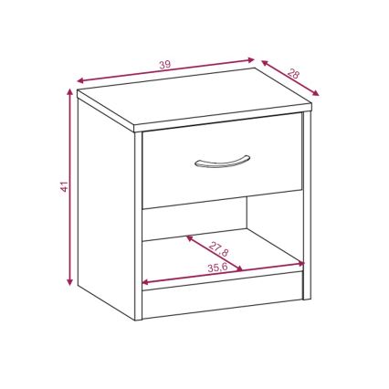 Table de chevet NED chêne Wotan