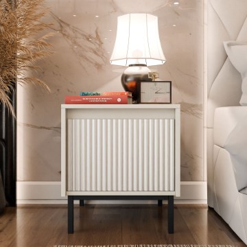 Table de chevet OZMI 50x45 cm, coloris cachemire